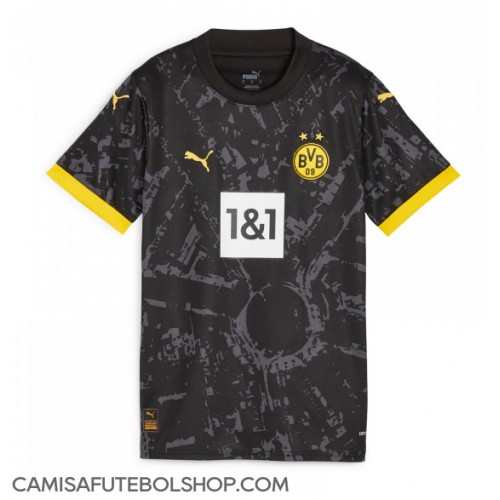 Camisa de time de futebol Borussia Dortmund Replicas 2º Equipamento Feminina 2023-24 Manga Curta